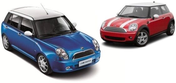 BMW afirma que carro chinês é uma imitação do Mini Cooper!